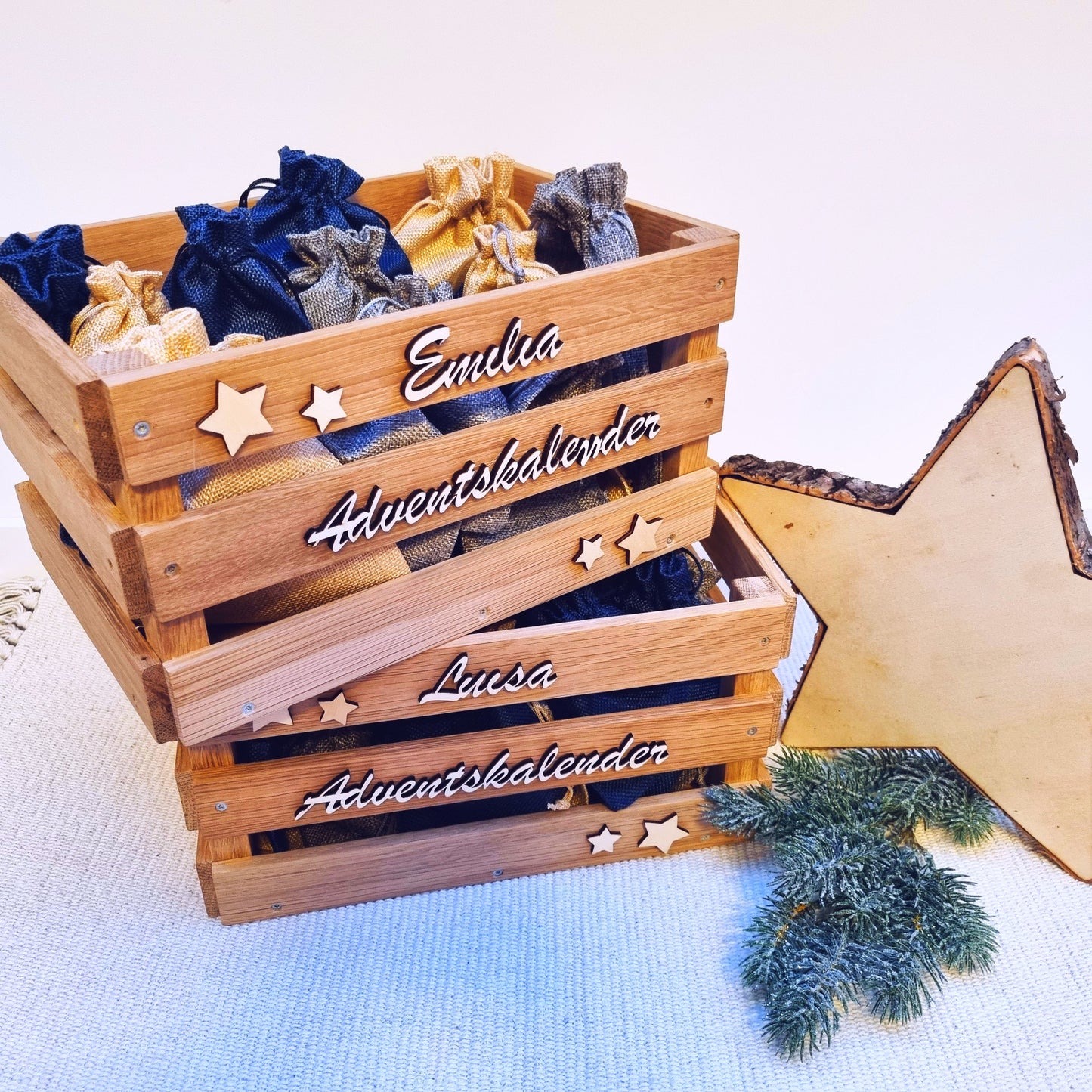 Adventskalender personalisiert | Adventskalender Kinder | Holzkiste  Weihnachten | Geschenke für Kinder | Adventskalender Frau, Mann