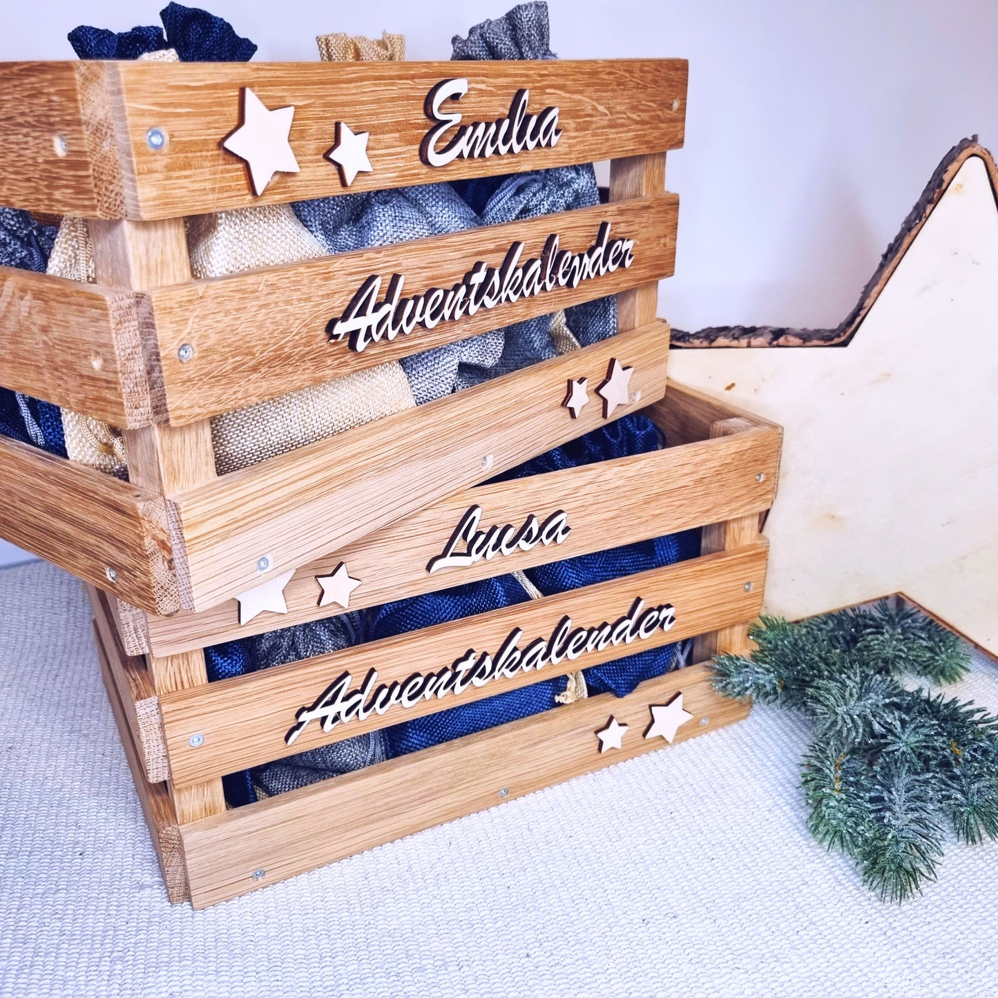 Adventskalender personalisiert | Adventskalender Kinder | Holzkiste  Weihnachten | Geschenke für Kinder | Adventskalender Frau, Mann