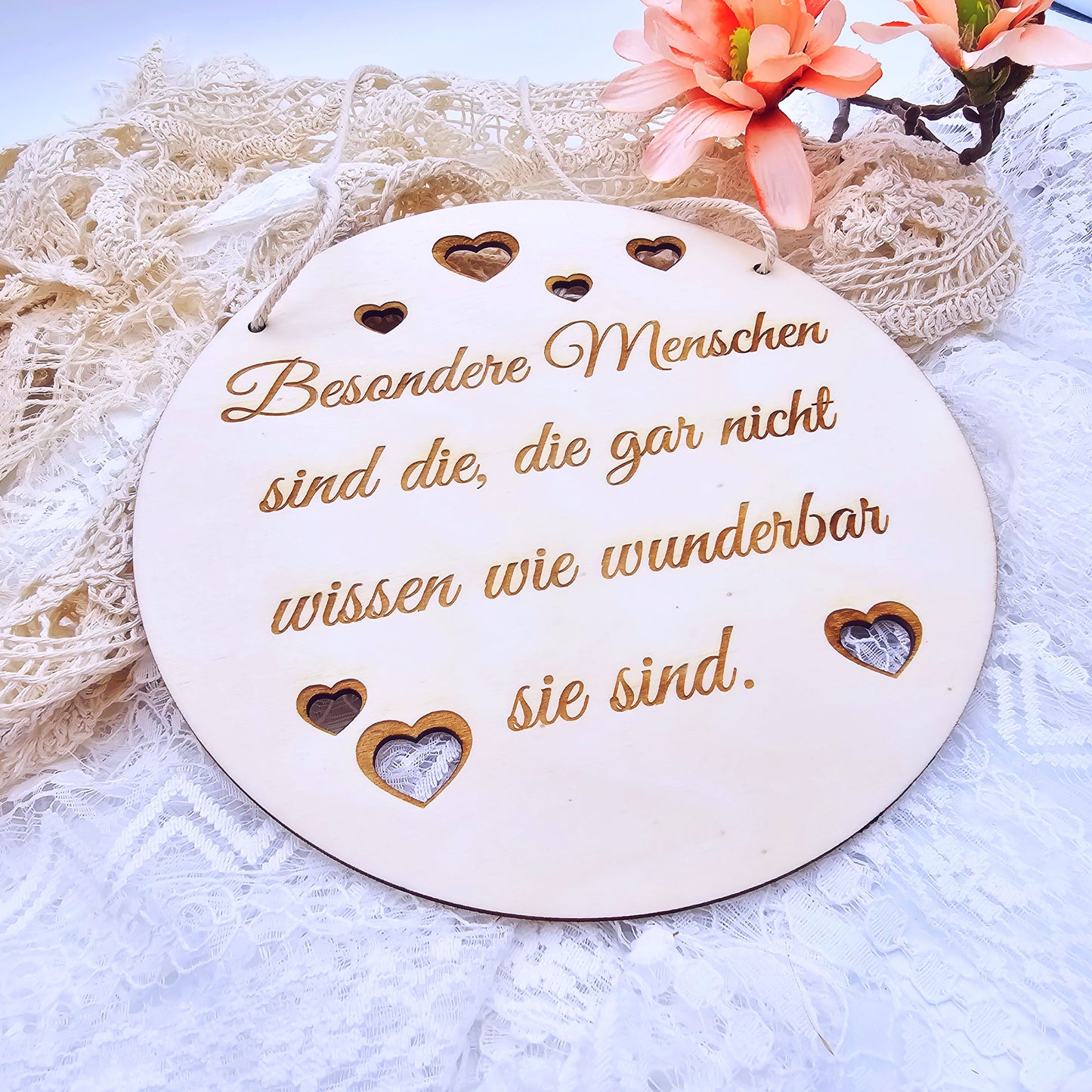 Personalisierbares Holzschild | Geschenk für Mama, Papa, Schwester, beste Freundin | Kleines Dankeschön Hebamme | Geschenkanhänger