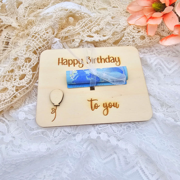 Karte aus Holz Geburtstag