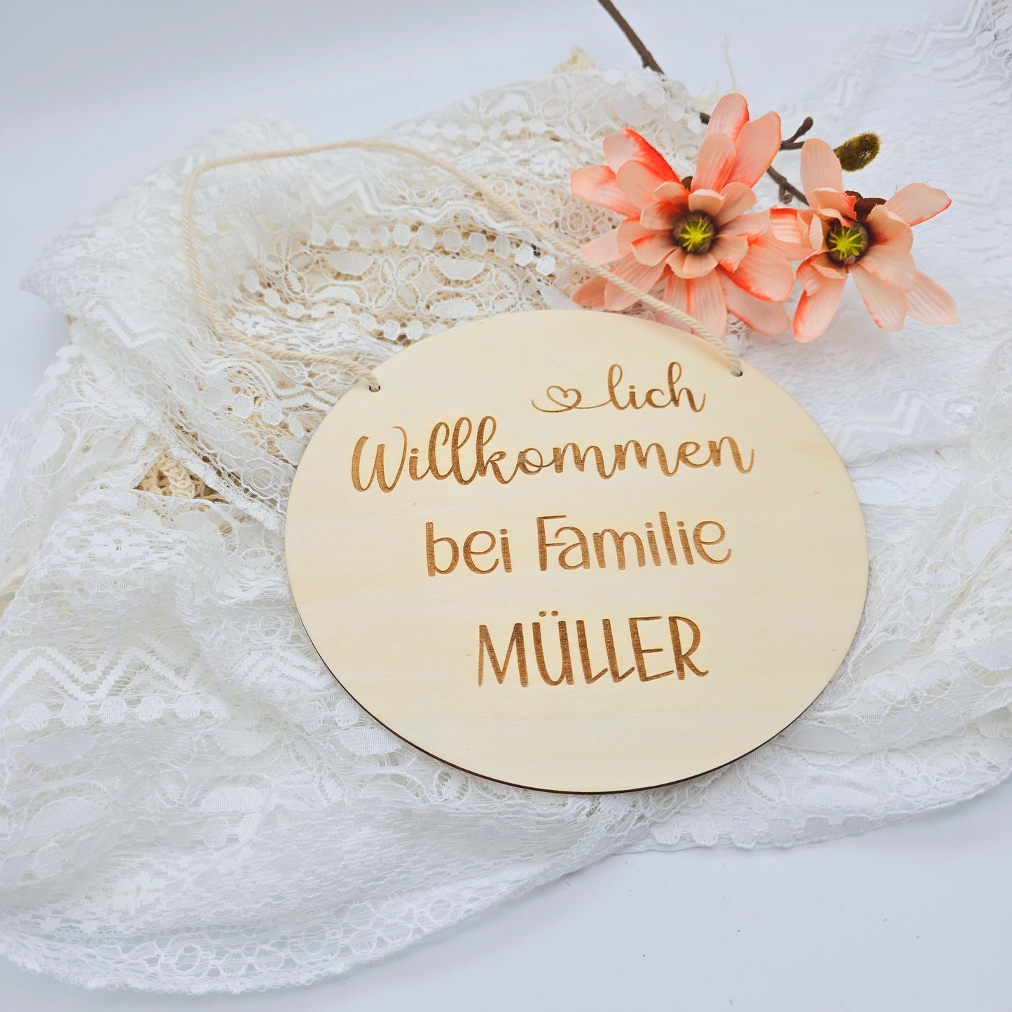 Holzschild Familie | Willkommensschild | Türschild Familie | Geschenk zum Einzug | Herzlich Willkommen | personalisiertes Türschild