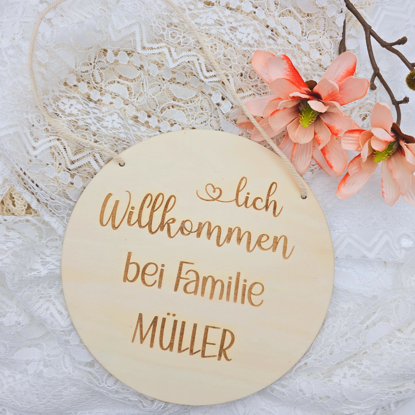 Holzschild Familie | Willkommensschild | Türschild Familie | Geschenk zum Einzug | Herzlich Willkommen | personalisiertes Türschild