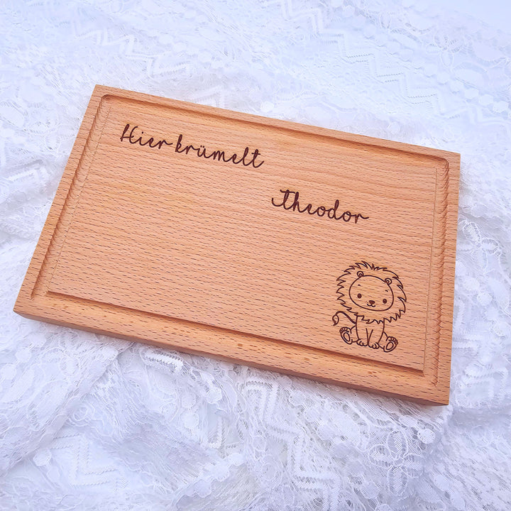 Frühstücksbrett aus Holz mit Name