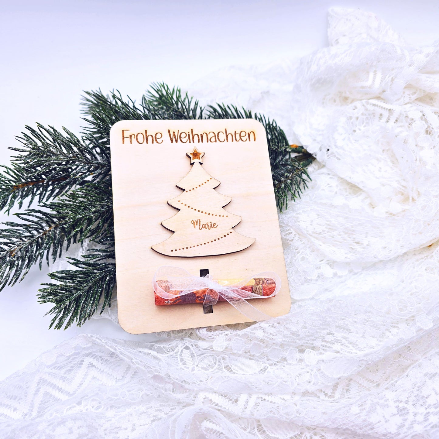 Geldgeschenke Weihnachten | Karte aus Holz | Gutschein als Geschenk | kleine Weihnachtsgeschenke  | Geschenkidee Weihnachten