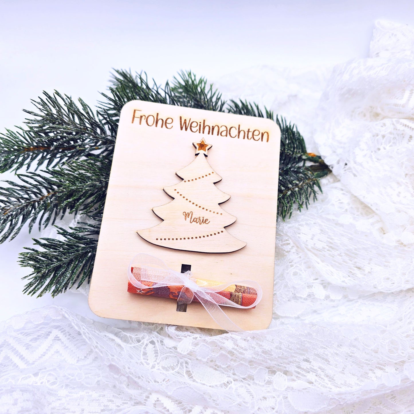 Geldgeschenke Weihnachten | Karte aus Holz | Gutschein als Geschenk | kleine Weihnachtsgeschenke  | Geschenkidee Weihnachten