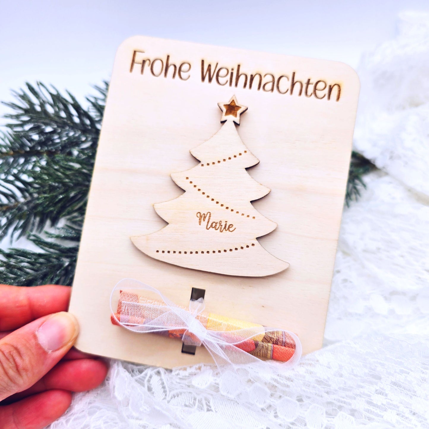 Geldgeschenke Weihnachten | Karte aus Holz | Gutschein als Geschenk | kleine Weihnachtsgeschenke  | Geschenkidee Weihnachten