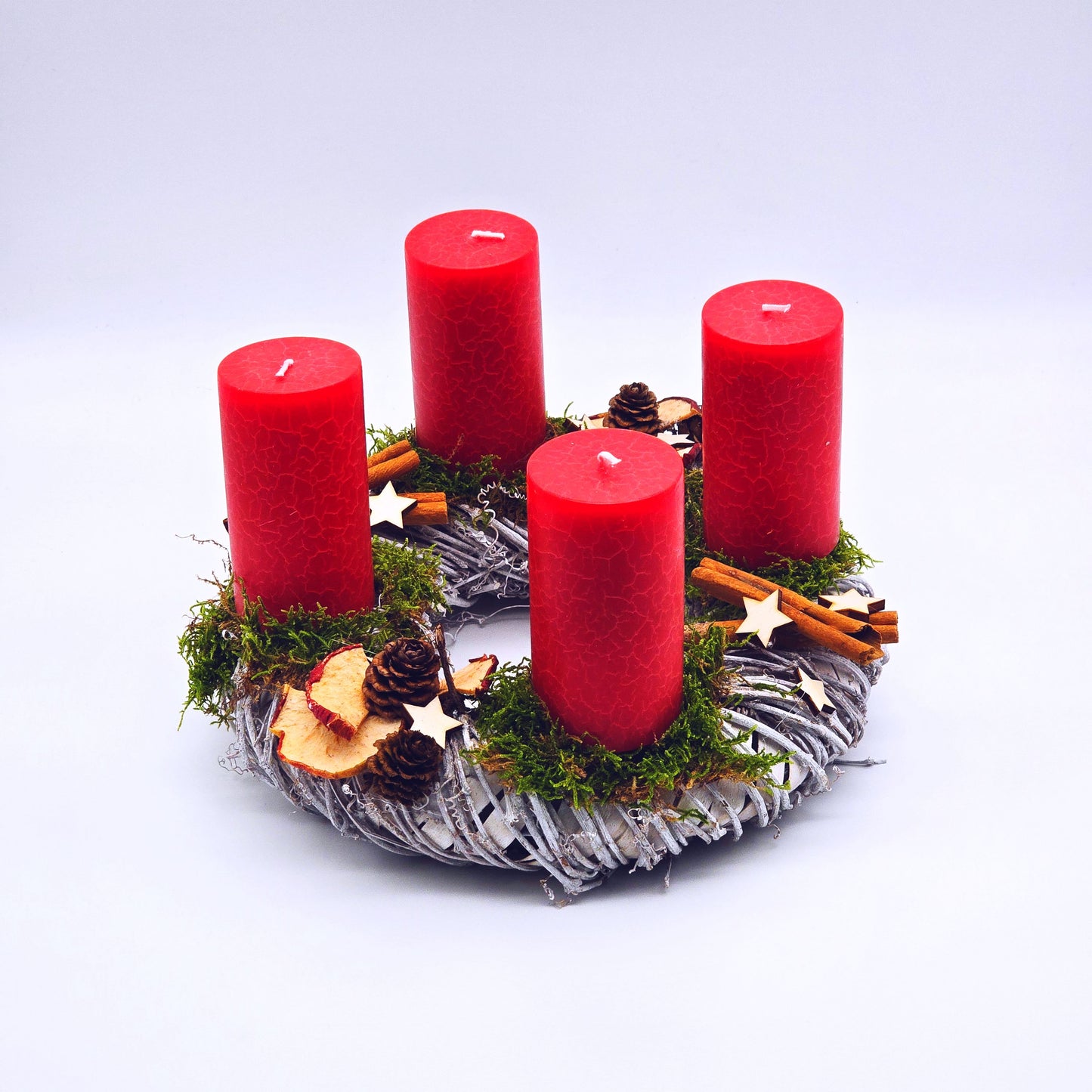 Adventskranz | Deko für die Weihnachtszeit | Adventsgesteck | Adventskranz rot| Adventdeko Weidenkranz