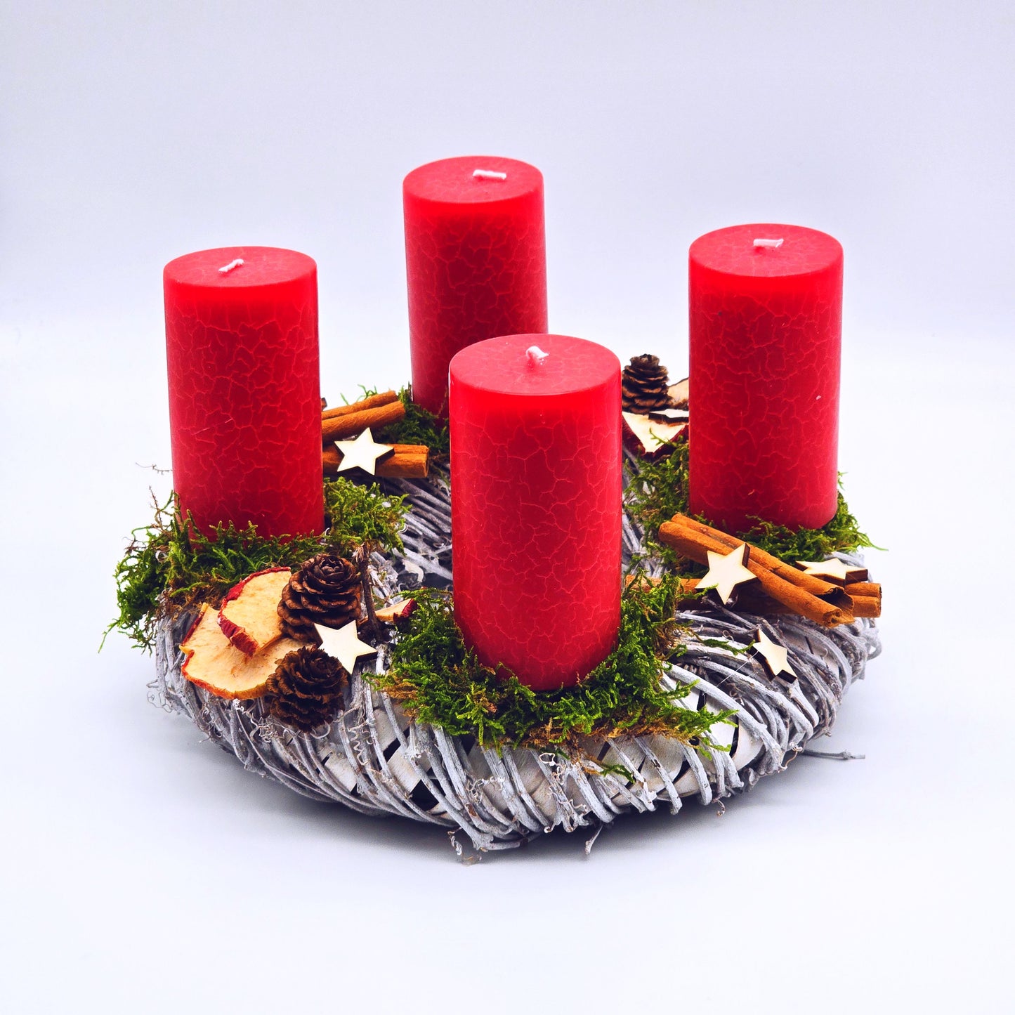 Adventskranz | Deko für die Weihnachtszeit | Adventsgesteck | Adventskranz rot| Adventdeko Weidenkranz