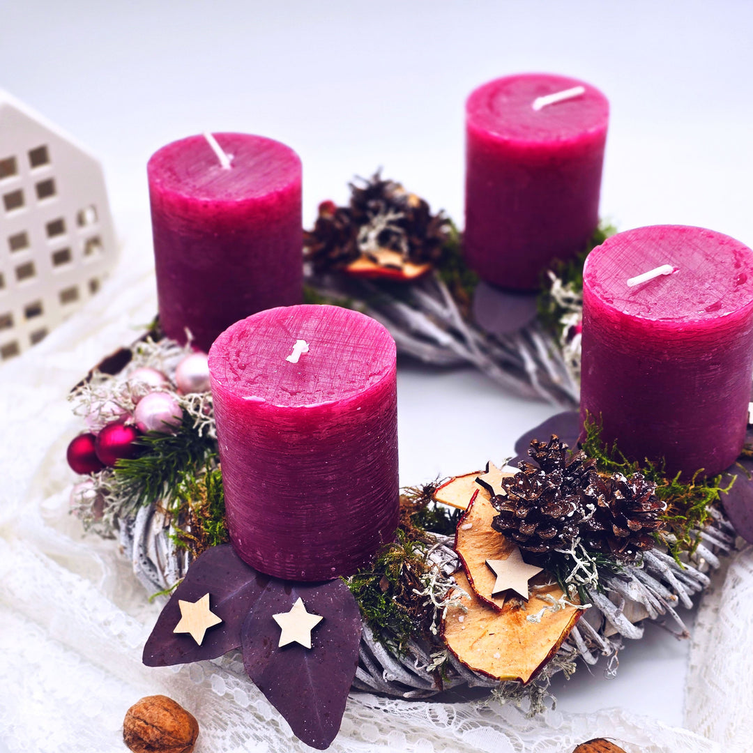 Adventskranz rund (Farbe beere)