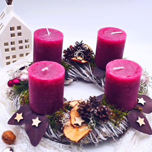 Adventskranz rund (Farbe beere)