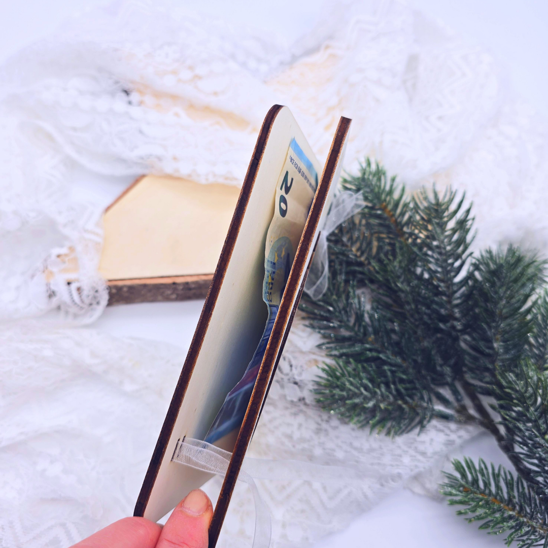 Weihnachtskarte aus Holz