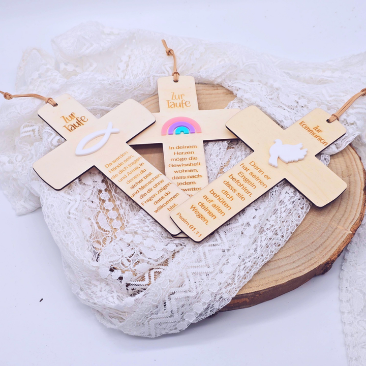 Taufkreuz mit 3D-Look – perfekt zur Taufe, Kommunion & Co.