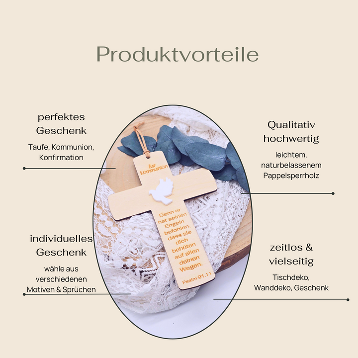 Taufkreuz mit 3D-Look – perfekt zur Taufe, Kommunion & Co.