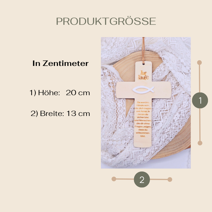 Taufkreuz mit 3D-Look – perfekt zur Taufe, Kommunion & Co.