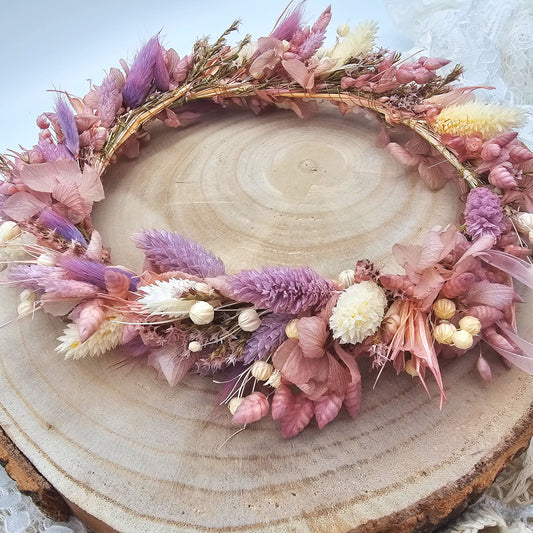 Haarkranz aus Trockenblumen | Haarband Baby | Blumenkranz JGA | Blumenmädchen Hochzeit | Kopfkranz | Haarschmuck | Trockenblumen