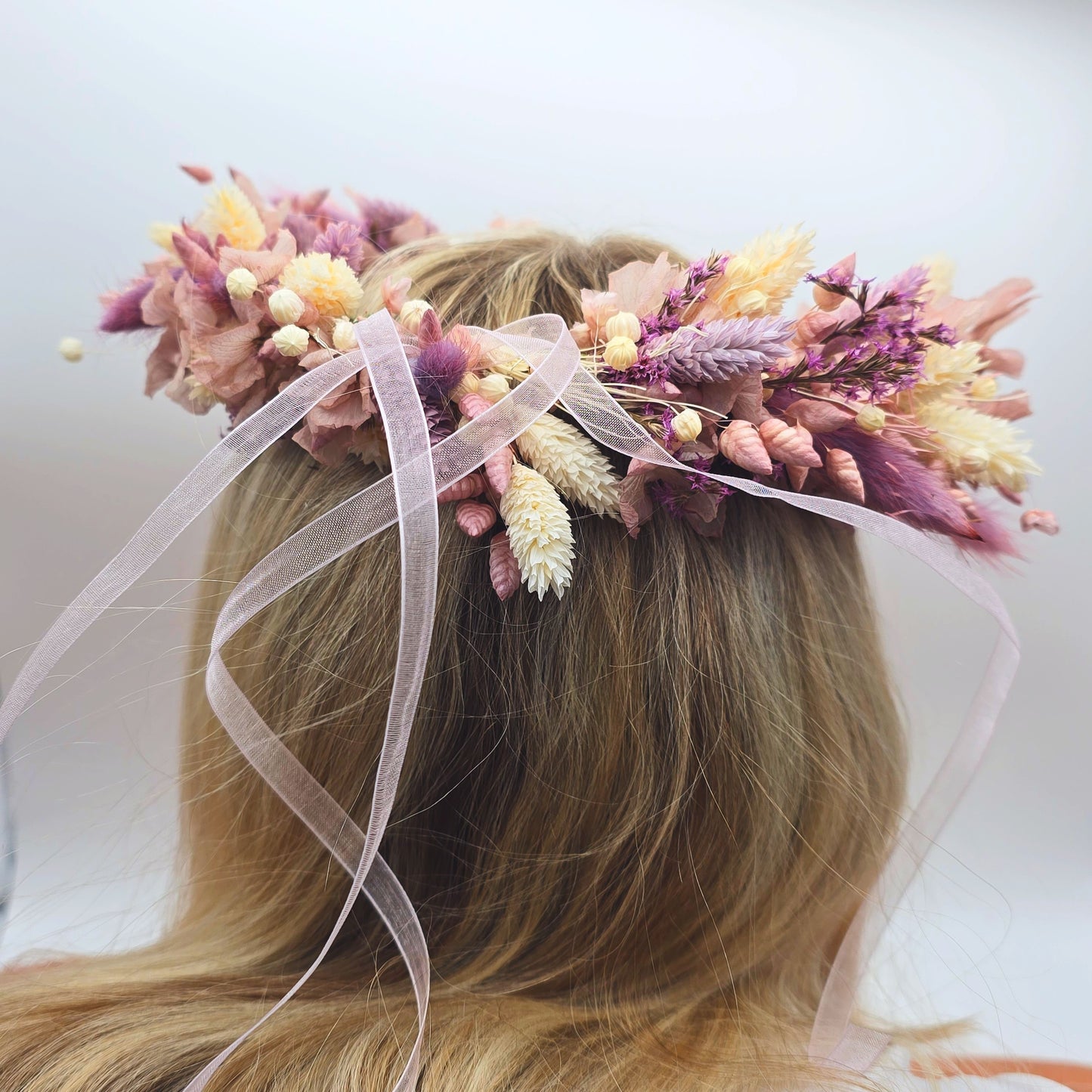 Haarkranz aus Trockenblumen | Haarband Baby | Blumenkranz JGA | Blumenmädchen Hochzeit | Kopfkranz | Haarschmuck | Trockenblumen