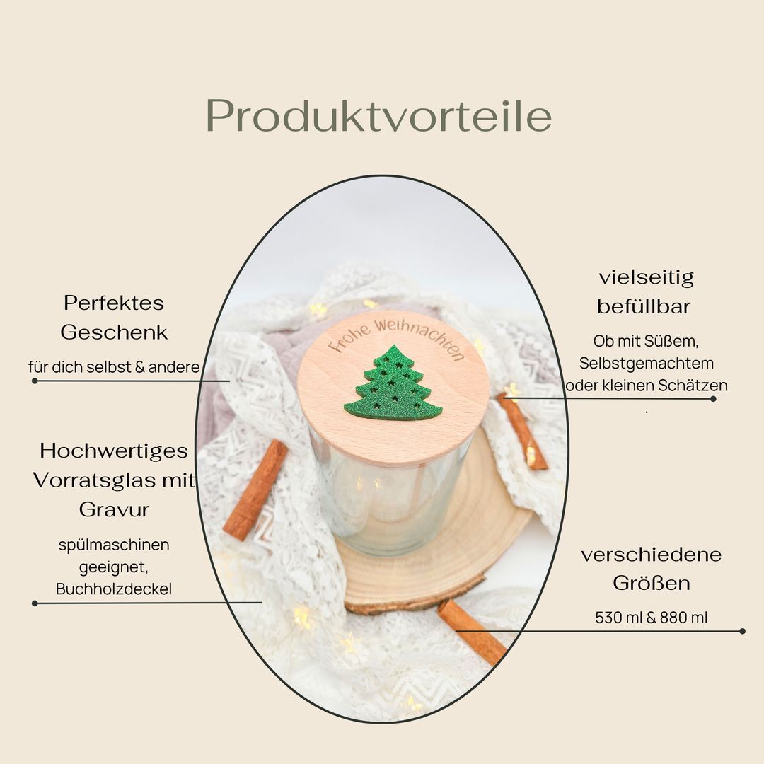 Keksglas Weihnachten "Frohe Weihnachten"